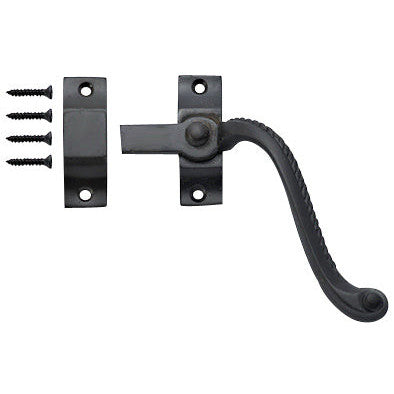 Copper Mountain Hardware Solid Brass Right Hinge Window Lock Georgian Roped Pattern (Oil Rubbed Bronze Finish)