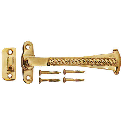 Copper Mountain Hardware Solid Brass Georgian Roped Universal Style Casement Window Latch (Polished Brass Finish)