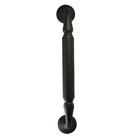 DELTANA 9 Inch Solid Brass Door Pull With Rosettes (Oil Rubbed Bronze Finish)