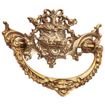 COPPER MOUNTAIN HARDWARE 4 1/8 Inch Solid Brass  Rococo Gargoyle Bail Pull (Polished Brass Finish)