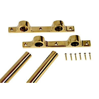 COPPER MOUNTAIN HARDWARE 36 Inch Solid Brass Double Push Bar (Polished Brass Finish)