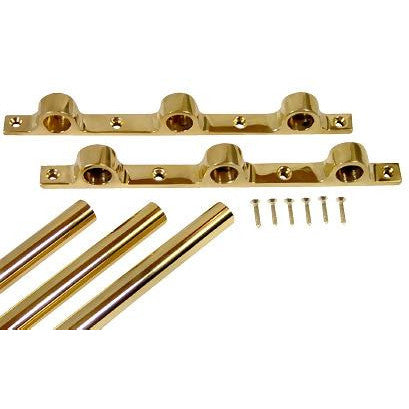 COPPER MOUNTAIN HARDWARE 36 Inch Solid Brass Triple Push Bar (Polished Brass Finish)