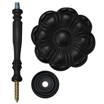 COPPER MOUNTAIN HARDWARE 2 7/8 Inch Wide Solid Brass Curtain Tie Back - Large Flower Button (Oil Rubbed Bronze)