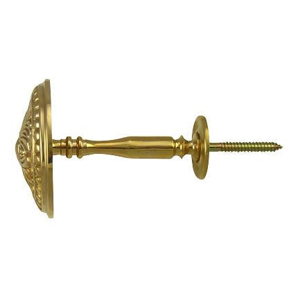 Copper Mountain Hardware Solid Brass Curtain Tie Back - Large Baroque Button Style (Polished Brass Finish)