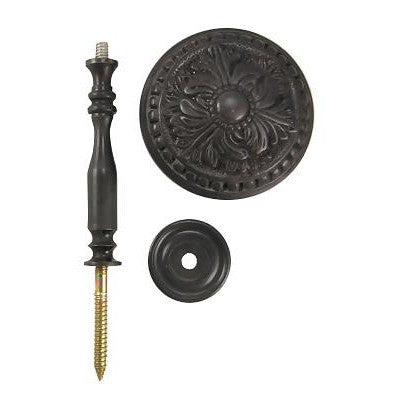 Copper Mountain Hardware Solid Brass Curtain Tie Back - Large Baroque Button Style (Oil Rubbed Bronze Finish)