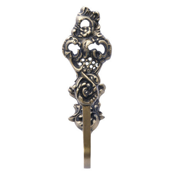 Copper Mountain Hardware Solid Brass Curtain Tie Back - Baroque Style (Antique Brass Finish)