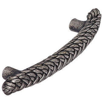 COPPER MOUNTAIN HARDWARE 5 1/4 Inch (3 3/4 Inch c-c) Solid Pewter Braided Rope Design