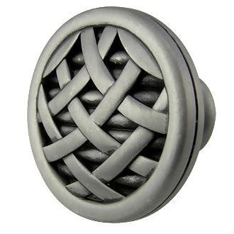 COPPER MOUNTAIN HARDWARE 1 1/2 Inch Ribbon & Reed Pewter Knob (Satin Pewter Finish)