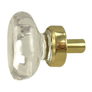 COPPER MOUNTAIN HARDWARE 1 Inch Crystal Octagon Old Town Cabinet Knob (Polished Brass Base)