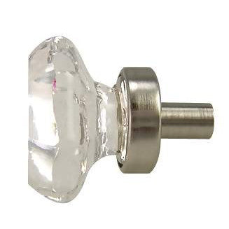 COPPER MOUNTAIN HARDWARE 1 Inch Crystal Octagon Old Town Cabinet Knob (Brushed Nickel Base)