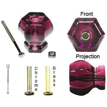 COPPER MOUNTAIN HARDWARE 1 1/2 Inch Amethyst (Purple) Glass Knobs