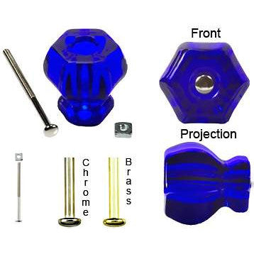 COPPER MOUNTAIN HARDWARE 1 1/4 Inch Cobalt Blue Glass Knobs