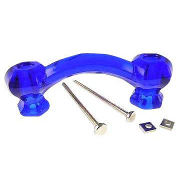 COPPER MOUNTAIN HARDWARE 4 1/4 Inch Overall (3 Inch c-c) Cobalt Blue Glass Cabinet Handles