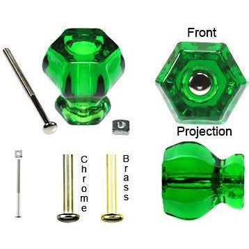 COPPER MOUNTAIN HARDWARE 1 1/4 Inch Emerald ( Dark Green) Glass Knobs