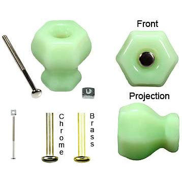 COPPER MOUNTAIN HARDWARE 1 1/4 Inch Jade or Jadeite (Milk Green) Glass Knobs