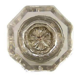 EMTEK 1 Inch Old Town Crystal Cabinet Knob (Antique Nickel Base)