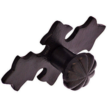 COPPER MOUNTAIN HARDWARE 4 1/8 Inch Wide Solid Iron Cross Pattern Knob (Matte Black Finish)