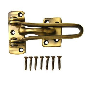 DELTANA 4 Inch Solid Brass Door Guard (Antique Brass Finish)