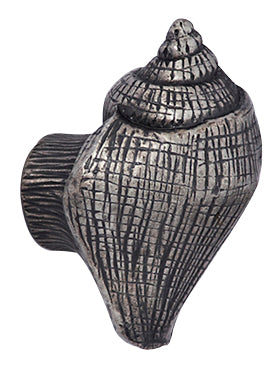 ##Antique Hardware## 1 5/8 Inch  Ocean Seaside Nautical Solid Pewter Decorative Conch Seashell Knob (Satin Pewter Finish)