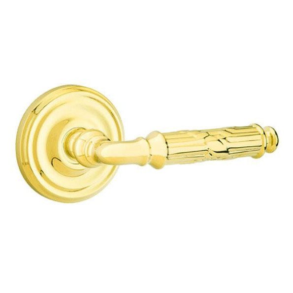 EMTEK Solid Brass Ribbon & Reed Lever With Regular Rosette