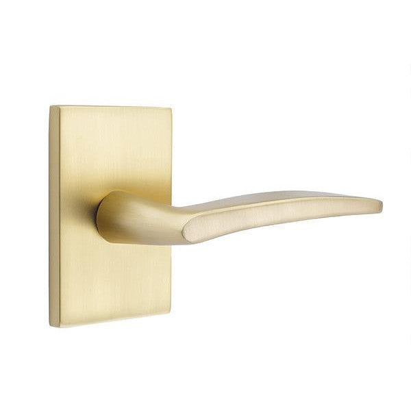 EMTEK Emtek Solid Brass Poseidon Lever With Modern Rectangular Rosette