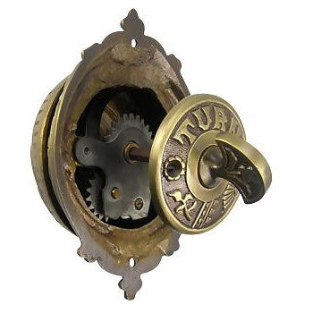 COPPER MOUNTAIN HARDWARE Mechanical Doorbell  Eastlake Style (Antique Brass Finish)