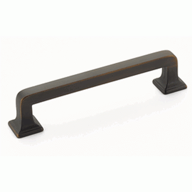 SCHAUB 4 3/4 Inch (4 Inch c-c) Menlo Park Pull (Ancient Bronze Finish)