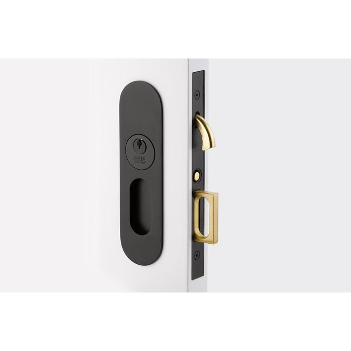 EMTEK Emtek Narrow Oval Brass Mortise Pocket Door in Several Finishes