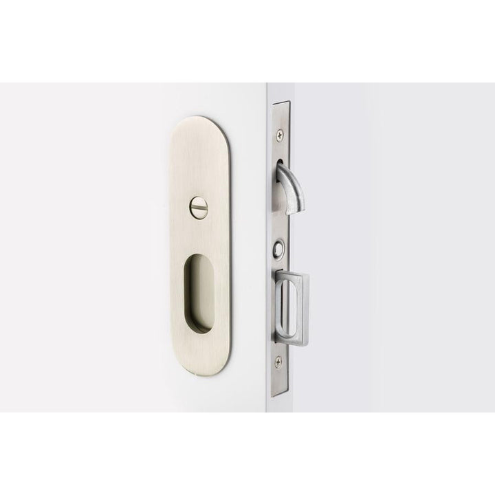 EMTEK Emtek Narrow Oval Brass Mortise Pocket Door in Several Finishes