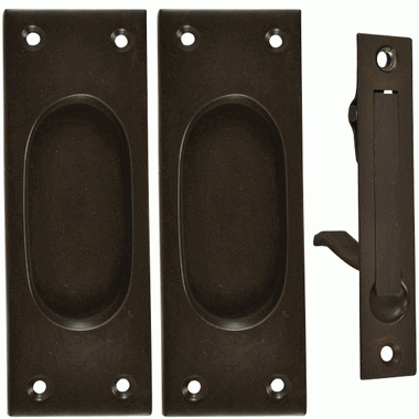 COPPER MOUNTAIN HARDWARE New Traditional Square Pattern Single Pocket Passage Style Door Set (Oil Rubbed Bronze Finish)