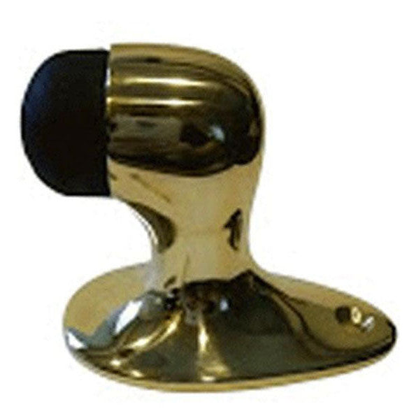 COPPER MOUNTAIN HARDWARE 2 1/8 Inch Floor Mounted Bumper Door Stop (Polished Brass Finish)