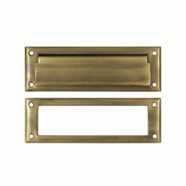 DELTANA 8 7/8 Inch Brass Mail & Letter Flap Slot (Antique Brass Finish)