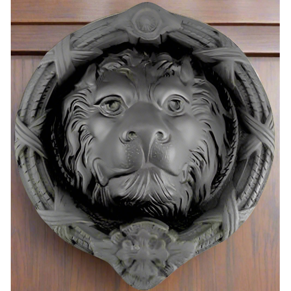 COPPER MOUNTAIN HARDWARE 8 3/4 Inch Ribbon & Reed MGM Lion Lost Wax Cast Door Knocker (Oil Rubbed Bronze Finish)