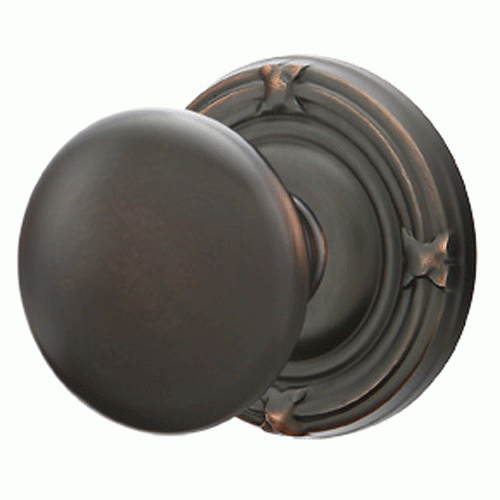 EMTEK 2 1/4 Inch Solid Brass Providence Door Knob With Ribbon & Reed Rosette