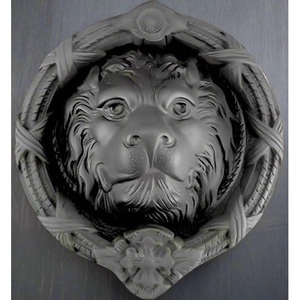 COPPER MOUNTAIN HARDWARE 8 3/4 Inch Ribbon & Reed MGM Lion Lost Wax Cast Door Knocker (Oil Rubbed Bronze Finish)