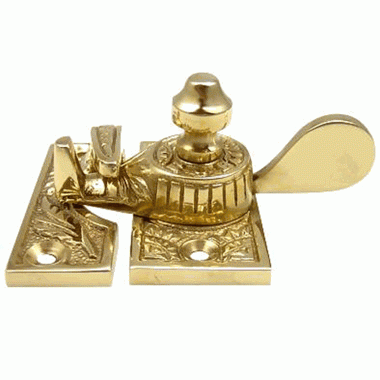 Copper Mountain Hardware Oriental Pattern Solid Brass Sash Lock (Lacquered Brass Finish)