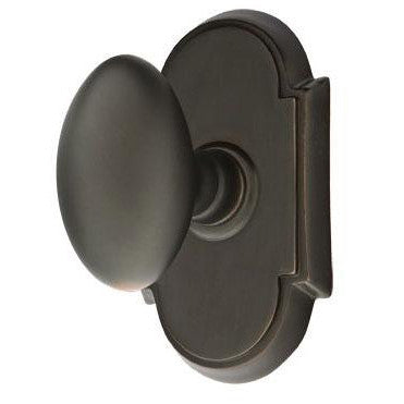 EMTEK Solid Brass Egg Door Knob Set With # 8 Rosette