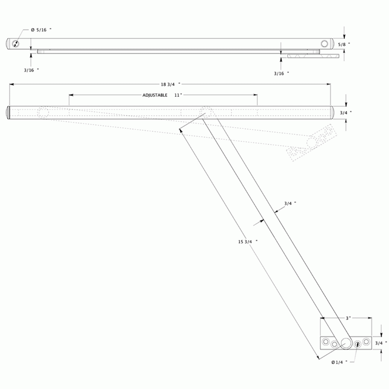 DELTANA Solid Brass Overhead Door Holder (Polished Brass)