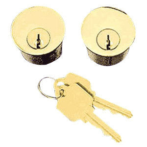 Copper Mountain Hardware Pair Solid Brass 1 1/2 Inch Lock Cylinder (Polished Brass Finish)