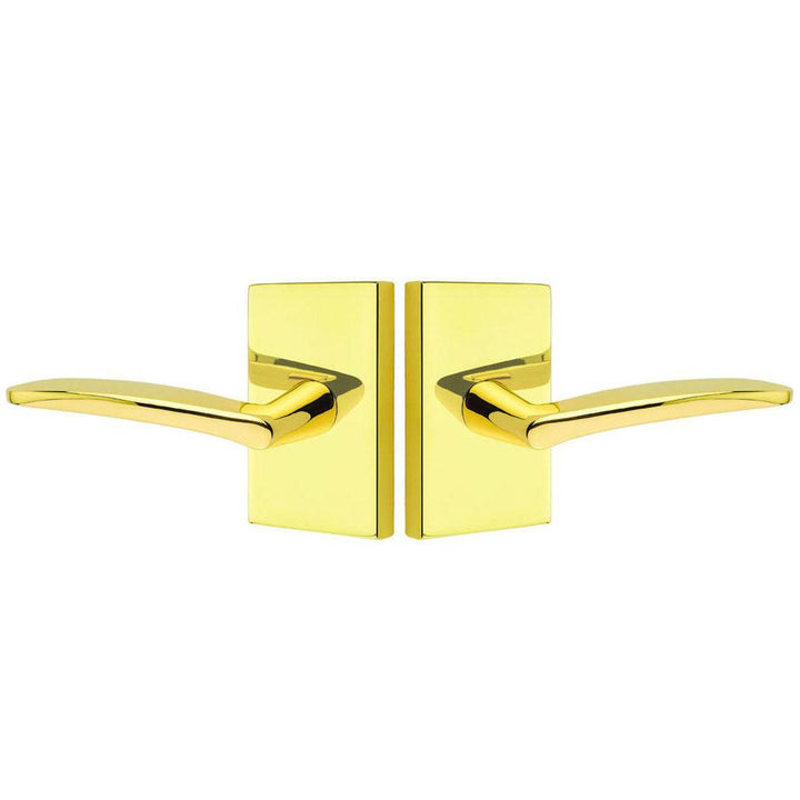 EMTEK Emtek Solid Brass Poseidon Lever With Modern Rectangular Rosette