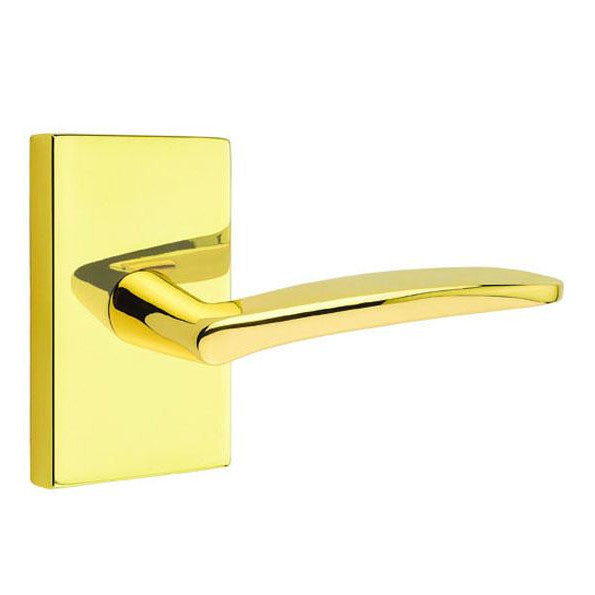 EMTEK Emtek Solid Brass Poseidon Lever With Modern Rectangular Rosette