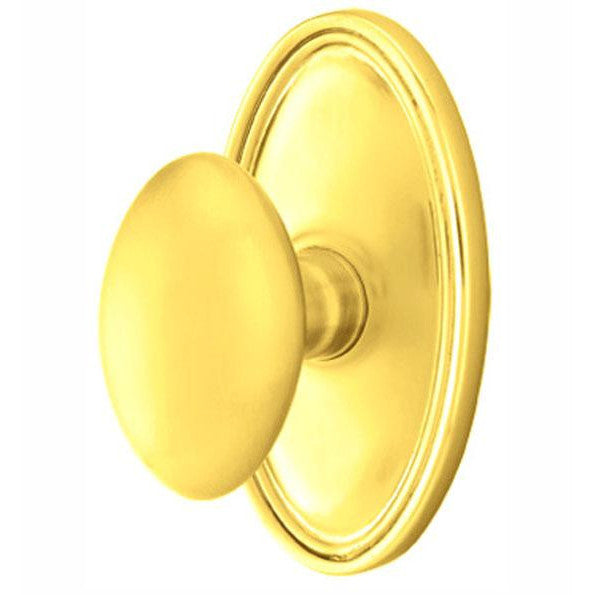 EMTEK Emtek Solid Brass Egg Door Knob Set With Oval Rosette