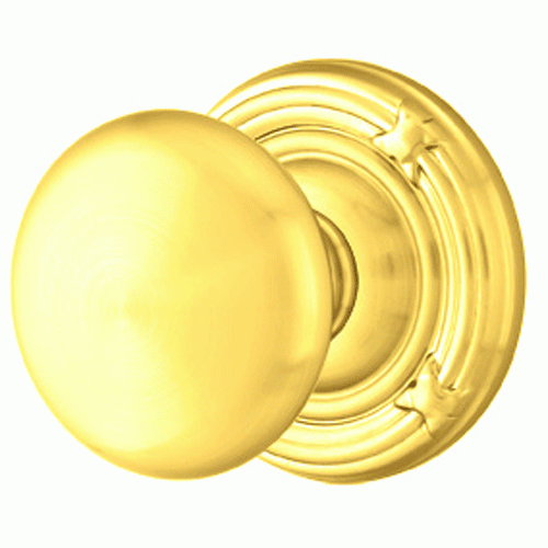 EMTEK 2 1/4 Inch Solid Brass Providence Door Knob With Ribbon & Reed Rosette