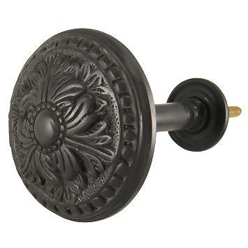 Copper Mountain Hardware Solid Brass Curtain Tie Back - Large Baroque Button Style (Oil Rubbed Bronze Finish)