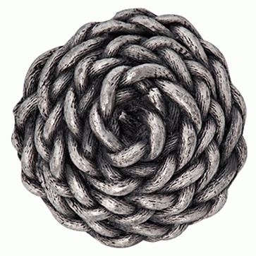 COPPER MOUNTAIN HARDWARE 1 3/8 Inch Solid Pewter Decorative Rope Knob