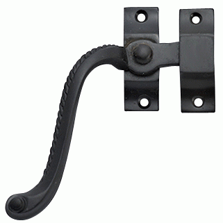 Copper Mountain Hardware Solid Brass Left Hinge Window Lock Georgian Roped Pattern (Oil Rubbed Bronze)