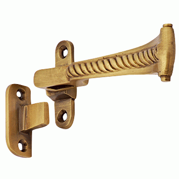 Copper Mountain Hardware Solid Brass Georgian Roped Universal Style Casement Window Latch (Antique Brass Finish)