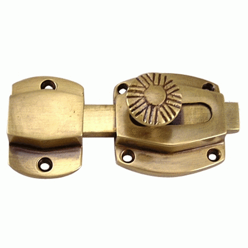 COPPER MOUNTAIN HARDWARE 1 1/2 Inch Plain Cabinet Latch (Antique Brass Finish)