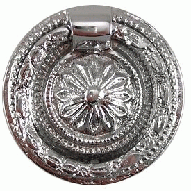 COPPER MOUNTAIN HARDWARE 1 3/4 Inch Victorian Style Drawer Ring Pull (Polished Chrome)