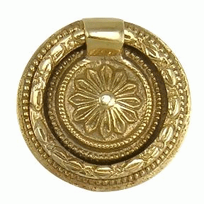 COPPER MOUNTAIN HARDWARE 1 3/4 Inch Victorian Style Ring Pull (Polished Brass Finish)